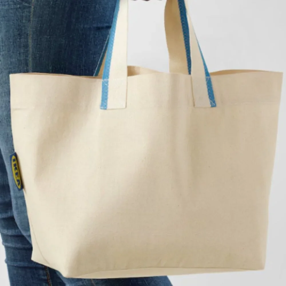 IKEA Shoppers Tote Bag Cotton - New With Tags 3 Gallon Lunch Beach Daily